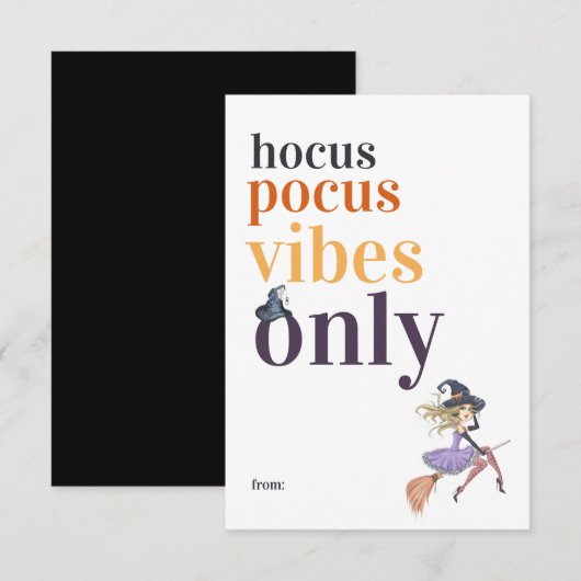 Alleen Hocus Pocus Vibes | Halloween Witch Classro Notitiekaartje (Voorkant / Achterkant)