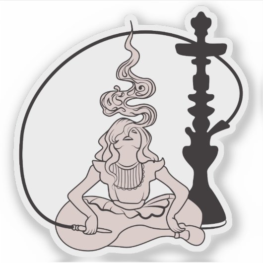 Alleen Hookah, Hookah Girl, Hookah lady lady Sticker (Voorkant)