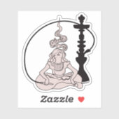 Alleen Hookah, Hookah Girl, Hookah lady lady Sticker (Vel)