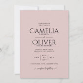 alleen huwelijksuitnodiging in Roos Kaart (Voorkant)