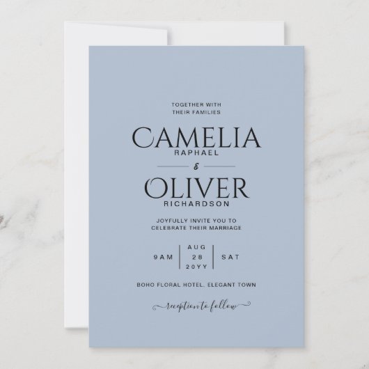 Alleen huwelijksuitnodiging kaart (Voorkant)