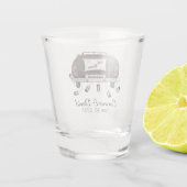 Alleen huwelijkswagen met monogram shot glas (Achterkant)