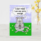 Alleen I Sorry Apology Mouse Flowers Card Kaart (Gele Bloem)