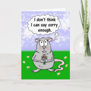 Alleen I Sorry Apology Mouse Flowers Card Kaart