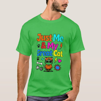 Alleen ik en mijn geweldige kat ontwerp t-shirt