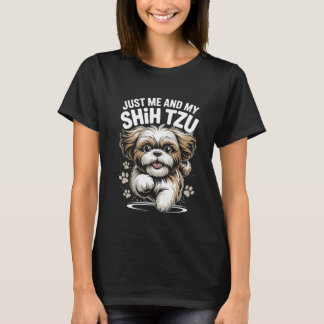 Alleen ik en mijn Shih Tzu grappig klein huisdier  T-shirt