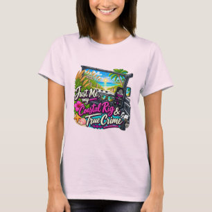 Alleen ik, mijn witte kustvoertuig en ware misdaad t-shirt