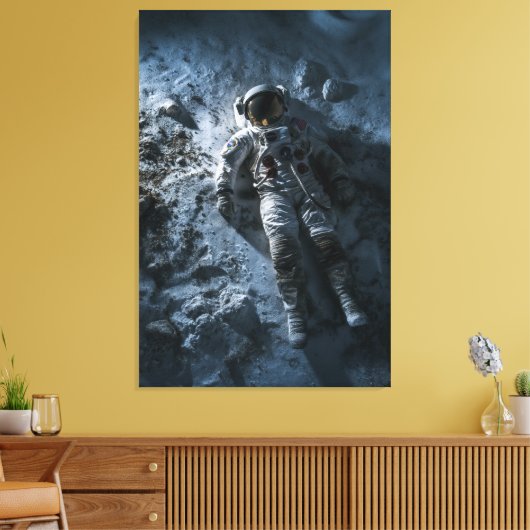 Alleen in de ruimte canvas afdruk (Insitu (Woonkamer))