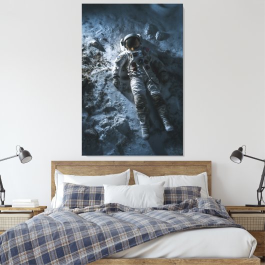 Alleen in de ruimte canvas afdruk (Insitu (Slaapkamer))
