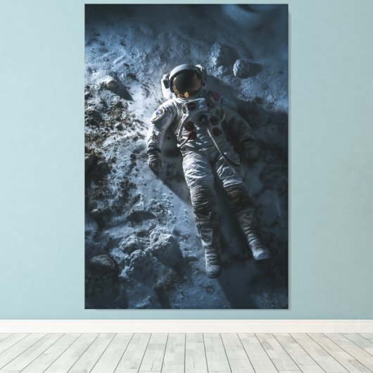 Alleen in de ruimte canvas afdruk (Insitu (Houten vloer))