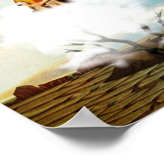 alleen in de woestijn poster (Hoek)