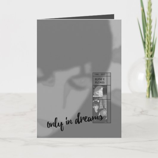 alleen in dromen Uitnodigingen voor uitvaart (Voorkant)