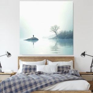 Alleen in het nestontwerp canvas afdruk