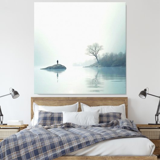 Alleen in het nestontwerp canvas afdruk (Insitu (Slaapkamer))