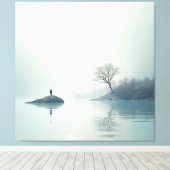 Alleen in het nestontwerp canvas afdruk (Insitu (Houten vloer))