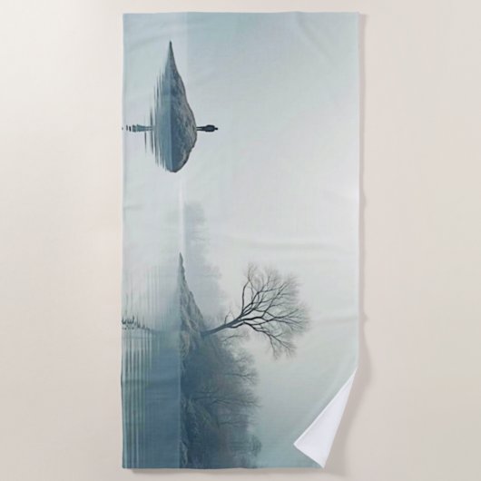 Alleen in het nestontwerp strandlaken (Voorkant)