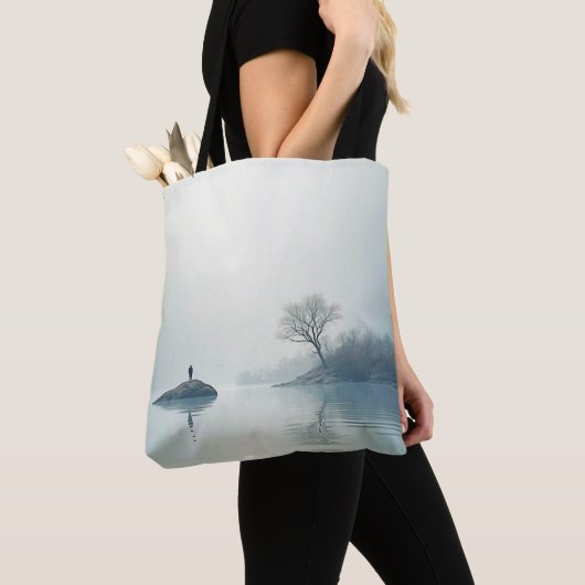 Alleen in het nestontwerp tote bag (Dichtbij)