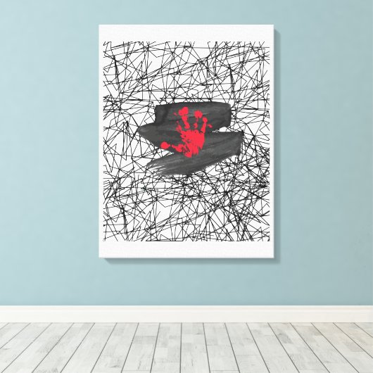 Alleen in het vacuüm van het universum canvas afdruk (Insitu (Houten vloer))