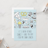 Alleen in het Wenskaart Silicon Valley: Lunch Kaart (Voorkant / Achterkant in situ)