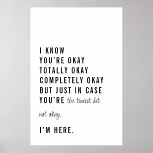 Alleen in Hoesje ben je niet oké Peer Support Poster