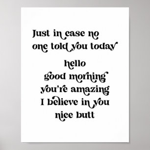 Alleen in hoesje heeft niemand je vandaag hallo go poster