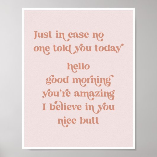 Alleen in hoesje heeft niemand je vandaag hallo go poster (Voorkant)