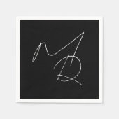 Alleen Initialen... Simple Thin Script Monogram Servet (Voorkant)