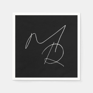 Alleen Initialen... Simple Thin Script Monogram Servet