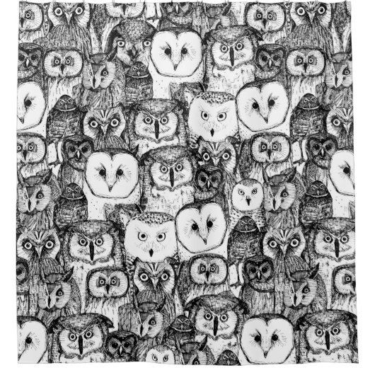 alleen is zwart wit douchegordijn (Voorkant)