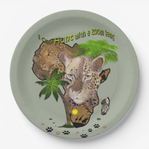 Alleen jagen met een zoomlens papieren bordje