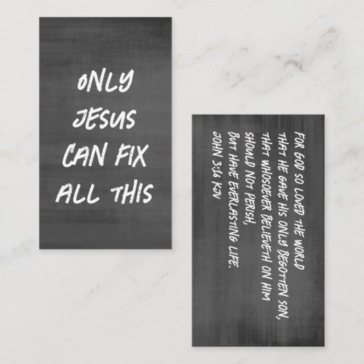 Alleen Jesus kan al dit Christelijke krijtbord rep Visitekaartje (Voorkant / Achterkant)