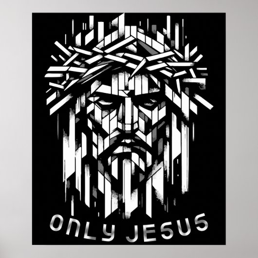 Alleen Jezus - Abstracte geometrische kunst Poster (Voorkant)