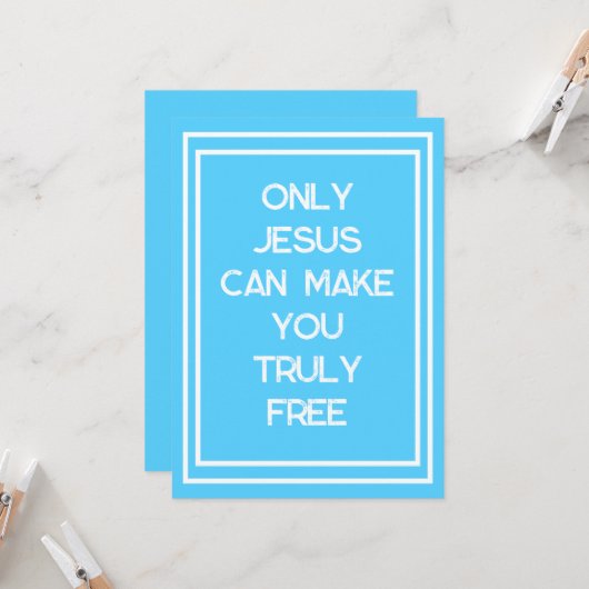 Alleen Jezus kan je gratis Christelijk bericht mak Kaart (Voorkant / Achterkant in situ)