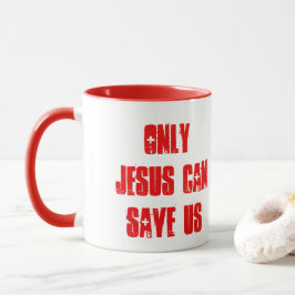 Alleen Jezus kan ons Christelijk bericht redden Mok