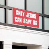 Alleen Jezus kan ons Christelijke evangelbericht r Spandoek (Buitenkant Gebouw)
