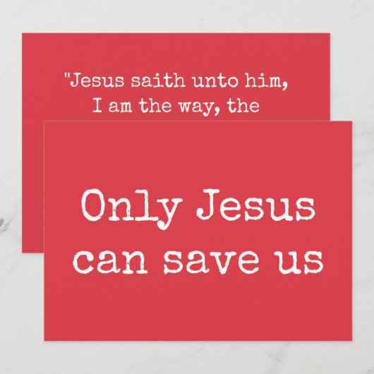 Alleen Jezus kan ons Christelijke evangelbericht V Kaart (Voorkant / Achterkant)