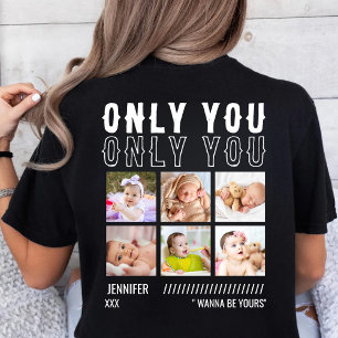 Alleen Jij Aangepaste Fotocollage Verjaardag Echtg T-shirt