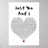 Alleen jij en ik hebben een witte zong lyric print (Voorkant)