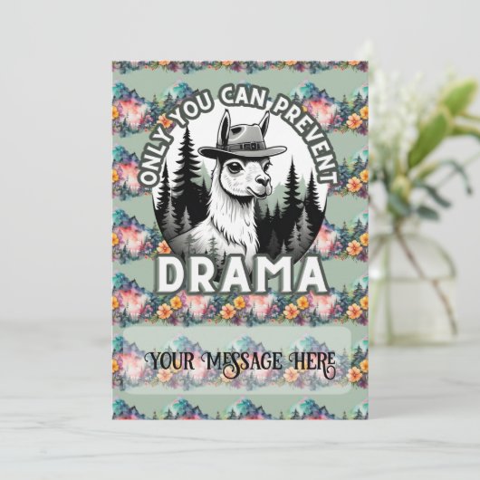 Alleen jij kunt Drama Lama Forest voorkomen Feestdagenkaart (Staand voorkant)