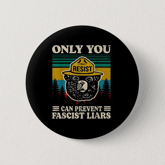 Alleen jij kunt fascistische leugenaars voorkomen ronde button 5,7 cm (Voorkant)