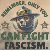 Alleen jij kunt het fascisme bestrijden – Vinyl St Sticker (Voorkant)