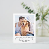 Alleen jij mij en de hond bruiloft redden de datum aankondigingskaart (Staand voorkant)