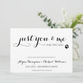 Alleen jij mij en de hond Modern Fun Pet bruiloft. Save The Date (Staand voorkant)