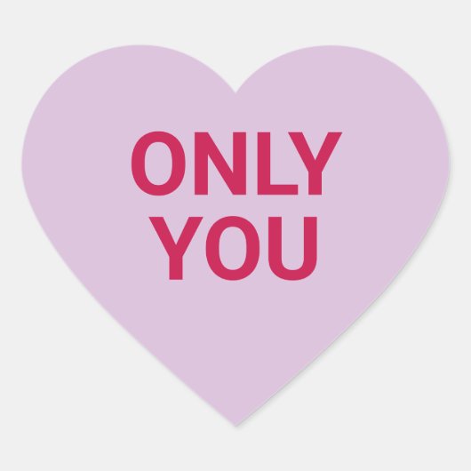 Alleen jij paarse schattige Valentijnsdag conversa Hart Sticker (Voorkant)