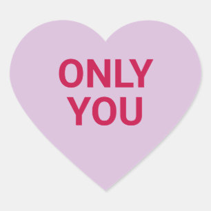 Alleen jij paarse schattige Valentijnsdag conversa Hart Sticker