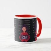 Alleen Judy kan me beoordelen Grappige politie Mok (Voorkant rechts)