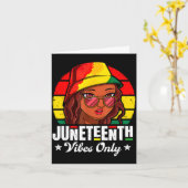 Alleen Juneteenth-sfeer Afro-Amerikaanse vrouwen Kaart (Gele Bloem)