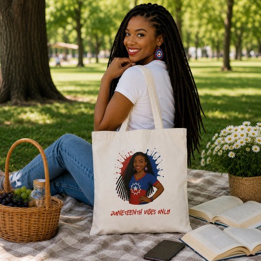 Alleen Juneteenth-sfeer Rood, Wit en Blauw Tote Bag