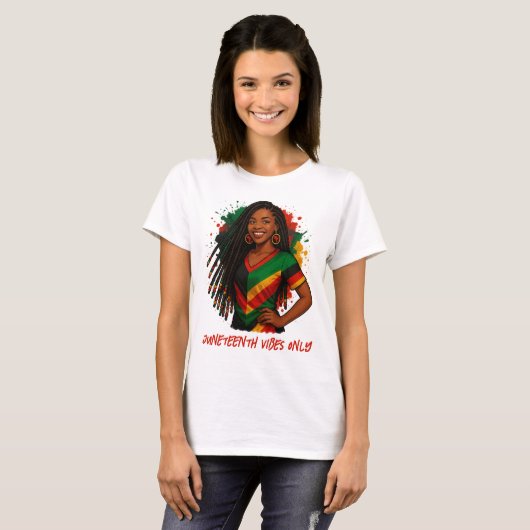 Alleen Juneteenth Vibes T-shirt (Voorkant volledig)