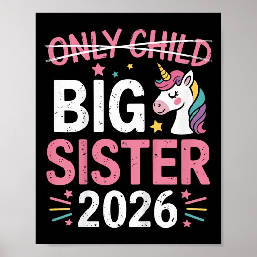 Alleen Kinder kind stak Big Sister 2026 T-shirt ui Poster (Voorkant)